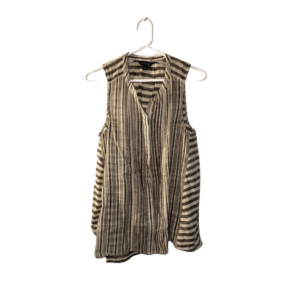 Lucky Brand Striped Button-Up Tunic Tank - Size M